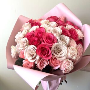 Pink Roses Bouquet For Valentine's Day